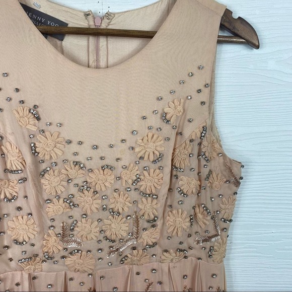 Jenny Yoo 'Blaire' Blush Sleeveless Embellished Dress Small - Picture 6 of 16
